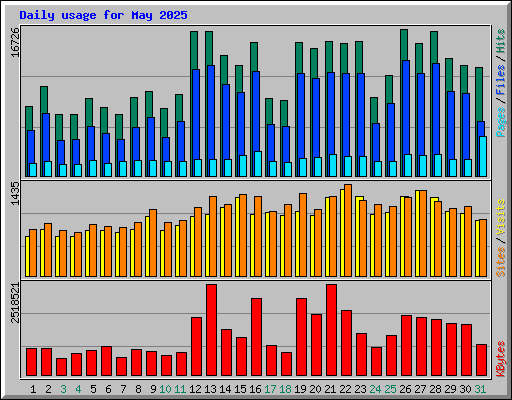 Daily usage for May 2025