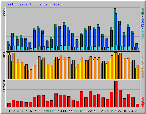 Daily usage for January 2026