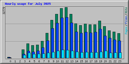 Hourly usage for July 2025