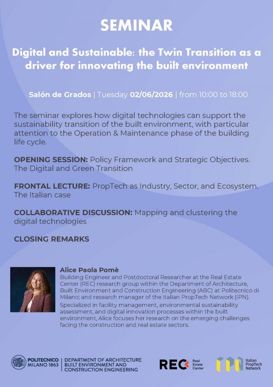 Seminario: "Digital and Sustainable: the Twin Transition as a driver for innovating the built environment"