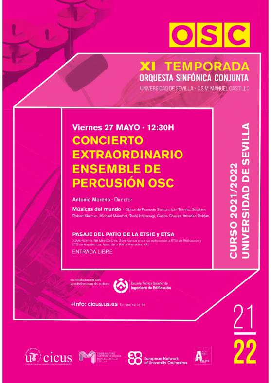 Concierto Extraordinario Esemble de Percusión CICUS 27 Mayo 2022 12.30h