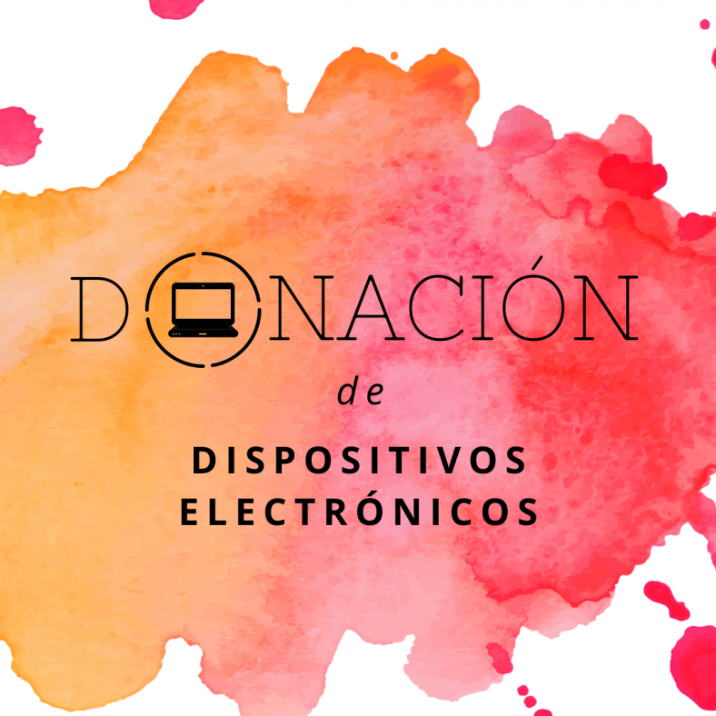 Cartel con el siguiente texto: Donación de Dispositivos electrónicos.