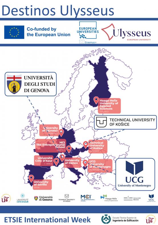 Cartel con los destinos Ulysseus